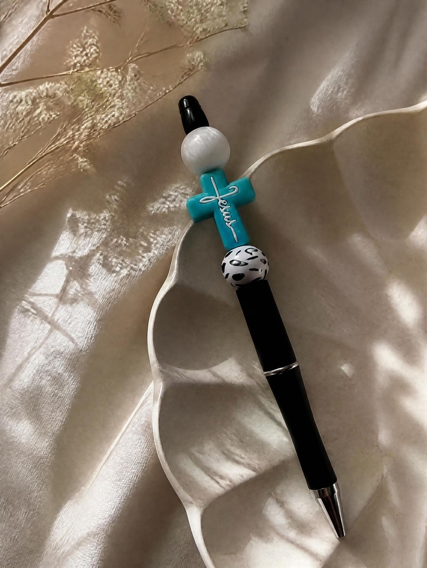 Jesus Cross Faith Beaded Pen
