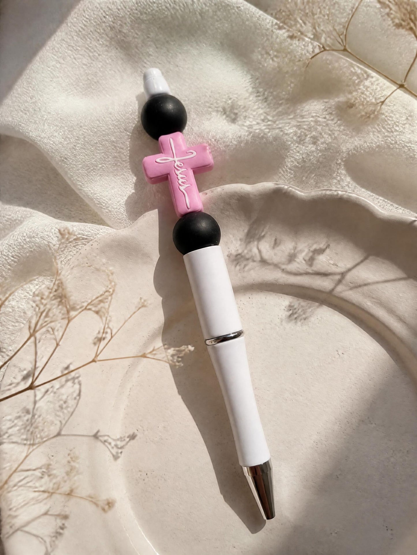 Jesus Cross Faith Beaded Pen