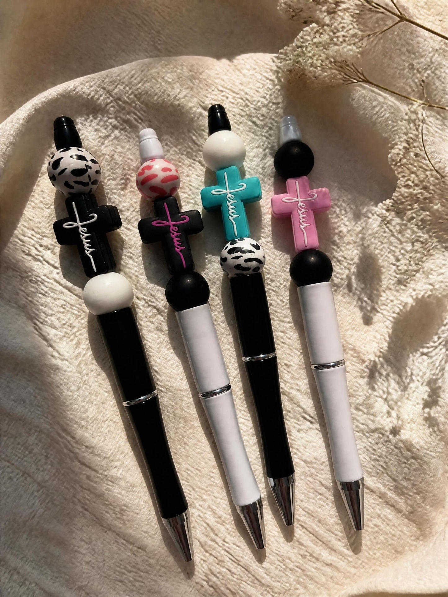 Jesus Cross Faith Beaded Pen